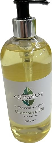Aromabar Grapeseed Carrier Massage Oil 500ml with Pump Dispenser for Professionals (Therapists, Massage Professionals), Unisex