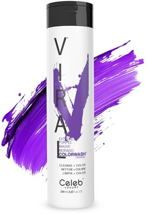 Celeb Luxury Viral Purple Colorwash, Color Depositing Shampoo with Bondfix Bond Rebuilder, Semi Permanent Hair Colour Glaze, Vegan Hair Dye, Maintains and Refreshes Bold Purple Color