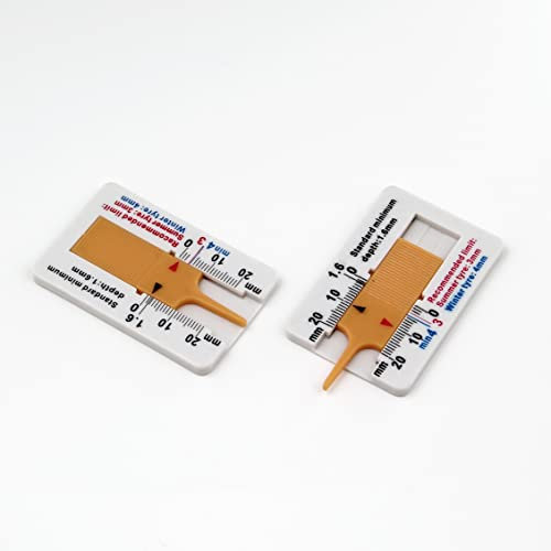 RHINORO (Pack of 2) Car Van Tyre Tire Depth Gauge Measure Tool Meter Vernier Depth Caliper Tread Scale