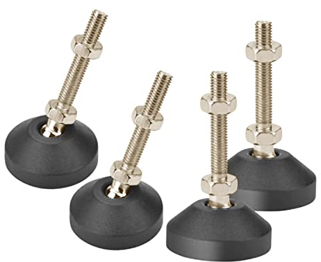 Drenky Möbelfüße Verstellbar, Edelstahl Nivellierfüße Höhenverstellbar Schwerlast M10 x 80mm Winkel Einstellbar Stellfüße Schwerlast mit Einschlagmuttern, 4 Stück