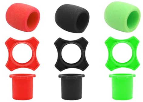 3 Stück chwämme Mikrofon Windschutz Windschutz Mikrofon Popschutz Mikrofon Mikrofon dichte Schaumstoff-Mikrofon-Windschutzscheibens mit einem Durchmesser