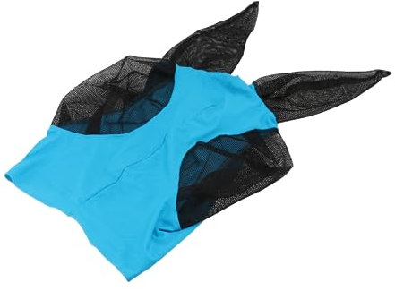 BCOATH 3St Pferdekopf Mesh Pferdegesichtsmaske Kopfschutzmaske Fliegenprävention Pferdefliege Ohrmaske Reitmaske Pferdemaske Mückenschutzmaske Fliegenschutzmaske Pferdekopf Netz Blue