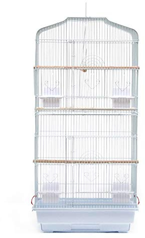 Cage à Oiseaux, Volière Oiseaux,Volière Oiseaux avec Poignée Portable à Perruches/Canaris/Calopsitte,La Cage d'oiseau canari Perroquet Convient à Toutes Sortes d'oiseaux,46 * 36 * 92cm