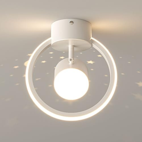 Kuwork Plafon Led Techo Moderno, Lamparas de Techo Dormitorio Giratorio de 90°, Lamparas Techo para Comedor Corredor Baño Cocina Dormitorio Pasillo, 4000K Blanco