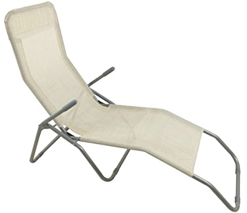 MA MAISON Lettino Prendisole Basculante Sdraio da Esterno 130x43x58h cm - Struttura a Dondolo, da Giardino, Reclinabile, Piscina, Spiaggia, Terrazzo - Struttura in Metallo Made in Italy