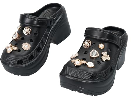 CLEIKS Zoccoli Donna Estate Calzature Balneari Pantofole Sandali Plateau Leggere Outdoor (Nero, 39 EU, WEG250502-0)