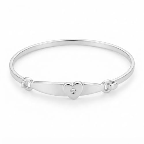Equilibrium Silver Plated Christening Bracelet with a heart