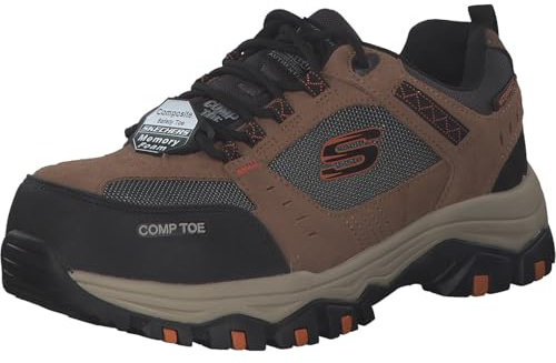 Skechers GREETAH, Zapatillas para Hombre, Brown Suede Leather W/ Textile, 45 EU