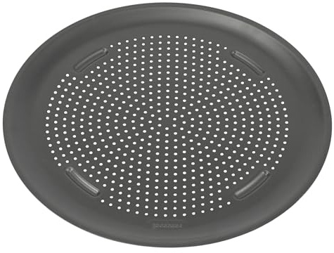 GoodCook AirPerfect Insulated Nonstick Carbon Steel Pizza Pan with Cutting Guides, Perforated Nonstick Pizza Pan, 15.75-Inch, Gray