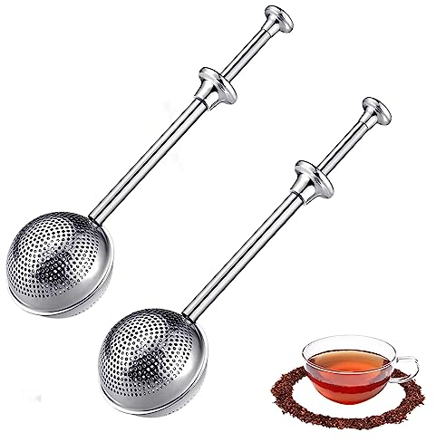 Alihoo 2 Stück Teesieb Teefilter 304 Edelstahl Tee-Sieb für die Meisten Tasseteekanne Teefilterhalt Teehalter Gewürzei für Teekannen zu Hause oder im Büro