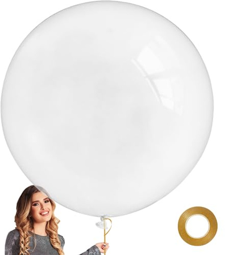Jätte 91 cm klar latexballong – jumbo ballongdekorationer för bröllop, födelsedag, baby shower, karneval