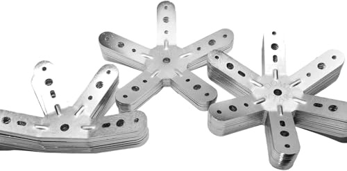 DOMESTAR 2V Geodesic Dome Connectors: Kit of 26 Galvanized Steel Mounting Connectors for Greenhouse, Hammocks, Workshop, Garden Shed, Shelter, Mosquito Net, Outdoor
