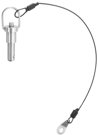QUARKZMAN Perni di Bloccaggio a Sfera con Maniglia Pulsante, Diametro Perno 8mm, Lunghezza Utilizzo 10mm Perno a Rilascio Rapido con Cavo Sicurezza, Acciaio Inossidabile 314