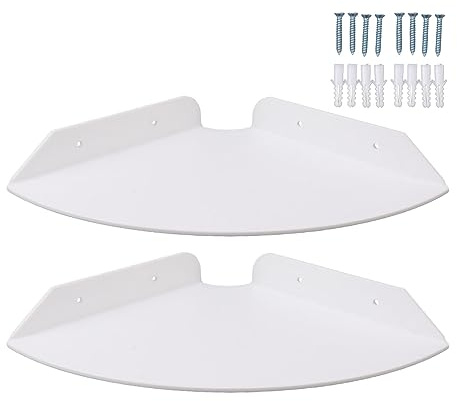 2st Flytande Hörnhyllor, Väggmonterad Kvartsrunda Hängande Hörnhyllor, 3 X 21 X 21 Cm Akryl Hörnvägghylla För Samlingsobjekt I Vardagsrummet(Vit)