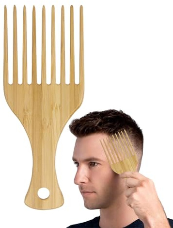 Peine de pelo afro - Peine de dientes anchos para cabello mojado | Peine de madera | Peine de pelo rizado de dientes anchos | Peine dentado cabello mojado | Peine de bolsillo hecho a mano de madera pa