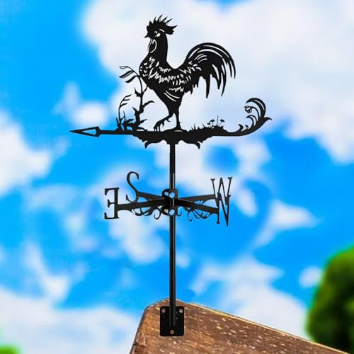 Veleta de Metal con Forma de Gallo para jardín, Veleta de Acero Inoxidable, Veleta de Hierro para Techo, para cobertizo rústico, decoración de Exteriores, veletas.