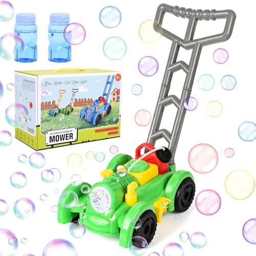 Apritsce Seifenblasen Rasenmäher für Kinder, Seifenblasenmaschine Kinder, Bubble Machine, Seifenblasen Maschine Sommer Gartenspielzeug Outdoor Spielzeug ab 1 2 3 Jahre