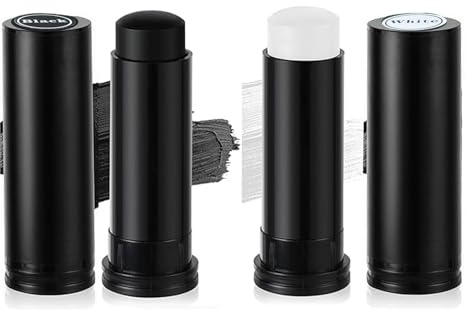 Maquillaje Halloween Blanco y Negro, Pinturas Cara para Adulto Halloween, Pinturas Corporales para Teatral Carnaval Fiesta Cosplay (Negro Blanco)