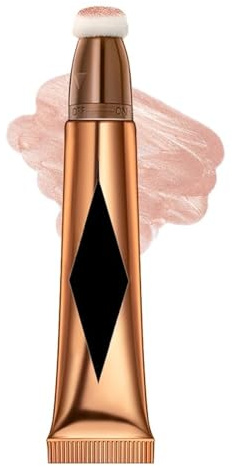 Flüssiger Kontur- und Highlighter-Stick mit anhaftendem Kissen-Applikator Langanhaltender schimmernder Make-up-Stick für Gesichtskonturierung, Highlighting und Bronzing (#04)