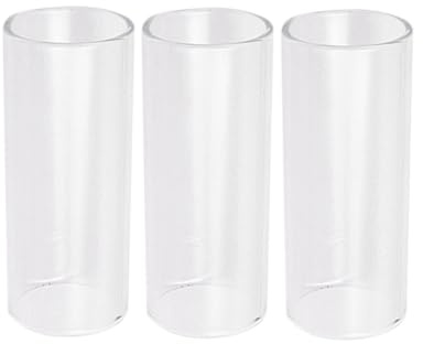 Healeved 3Pcs Glass Guitar Slides Medium Bottleneck, Best Guitar Slide for Standard Tone, Annealed for Accentuates Middle Harmonics, 6.1X2.65X2.65Cm (Set of 3)