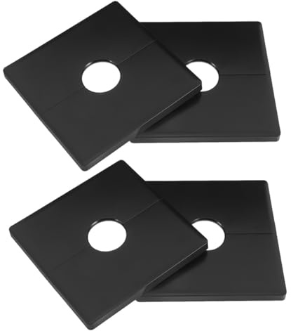 SOESFOUFU Placa de Pared Adhesiva Desmontable 4 Piezas 22mm Orificio para Paso de Cables Cubierta Negra para Tomacorrientes y Enchufes, Protección contra Agua, Uso en Hogar y Oficina