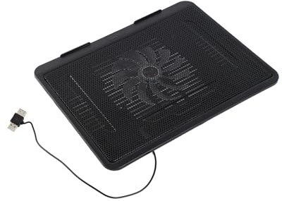 Riuulity Base di Raffreddamento per Notebook Supporto Ergonomico Super Silenzioso Grande Ventola USB per Giochi e Visione di Film su Laptop da 14 o Inferiori (BLACK)