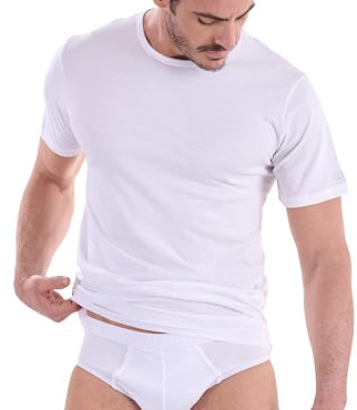 Navigare 516 Maglietta intima, Bianco, Medium (Taglia produttore:4), Pacco da 3, Uomo