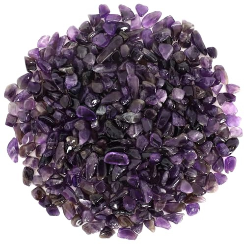 Mini Améthyste pierres polies de cristal, Améthyste naturel de 500 g, Petite Passée Chips écrasé Pierre Guérison Reiki Cristal Bijoux Décoration de la Maison