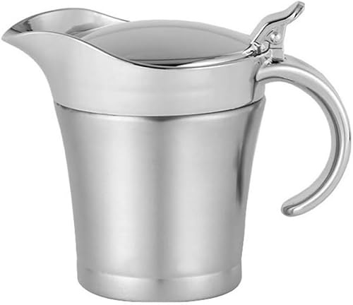HOLIBAN Salsiera in acciaio inox da 750 ml, brocca per salsa a doppia parete isolata con coperchio