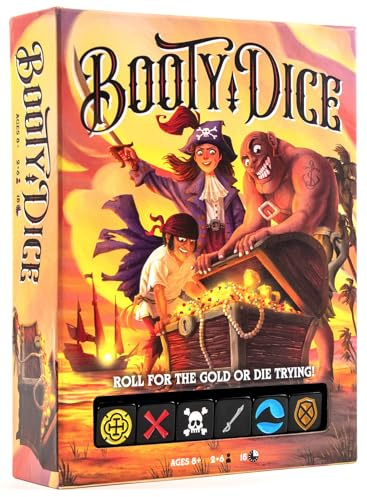 Messy Table Games Booty Dice | Quick Pirate Dice Game | Great for Family Game Night | Perfect for Kids and Adults | Ages 8 and up