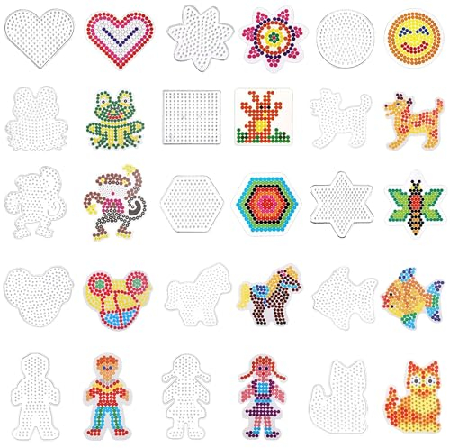 Ezydka Stecktafeln mit Sicherungsperlen, 5 mm, transparent, Tierform, 15 Stück