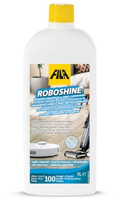 FILA Surface Care Solutions Detergente per Tutti i Robot Aspirapolvere Lavapavimenti e Lavasciuga, Fino a 100 Lavaggi, Detersivo Pavimenti per Ogni Tipo di Superficie, Incolore, 1 Litro, 1000 unità