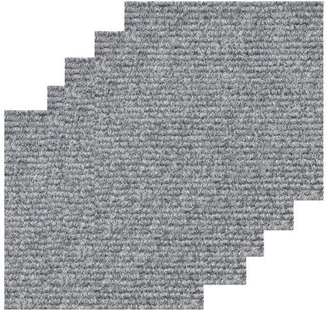 30 x Self Adhesive Carpet Tiles, EAGWELL 30x30cm Easy to Peel and Stick Floor Tiles, Non-Slip Hardwearing Grey Carpet Tiles Floor Covering for Office Living Room Bedroom,Light Gray