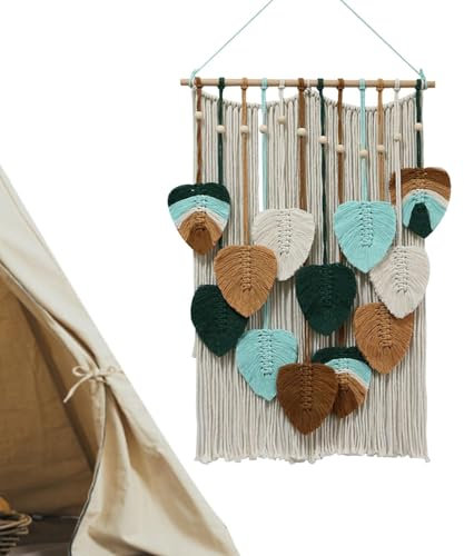 Générique Makraméblad, blad makramé väggkonst, konstblad gobeläng | makramé boho väggtapet, väggdekor för heminredning