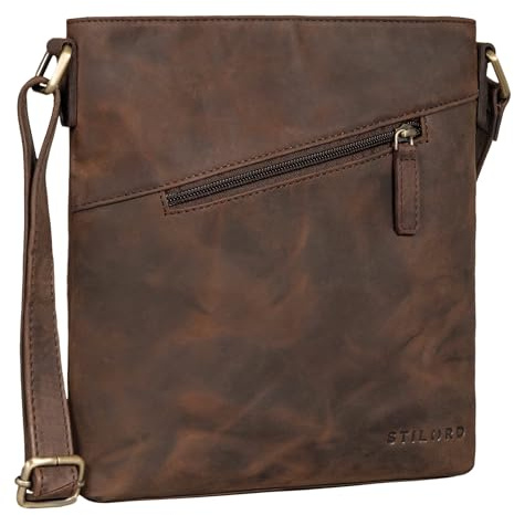 STILORD Stella Bolso Bandolera Piel Mujer Pequeño Bolso de Mano Vintage para iPad 10.1 Tablet Bolso Diario para Ciudad Ocio Cuero Auténtico Color:Zamora - marrón