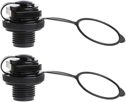 Rosojodg 2Pcs Black Air Valve Inflatable Kayak Screw Air Valve Spiral Air Plugs Replacement Raft Canoe Airbed PVC Boat Gloves Drysuits Kayaking Water Sports Kayak Accessories