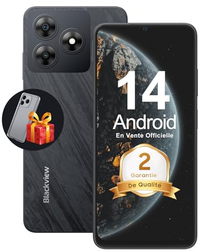 Blackview 2025 Wave 8C Smartphone Android 14 6GB+64GB/2TB, 6.56 HD+, 5000mAh, Movil 13MP+8MP/4G Dual SIM/8-Core/Face ID/OTG/GPS/Funda de Móvil/3 Años Garantía Telefonos Moviles Libres