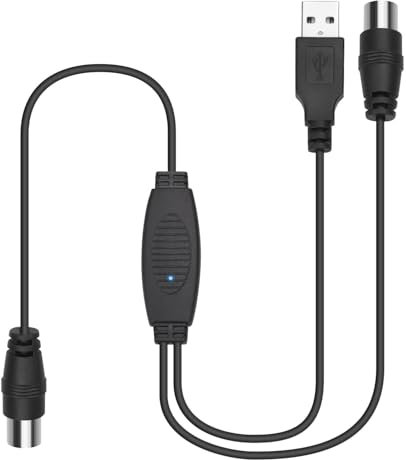 August DTB115B Amplificateur de Signal pour Antenne TV - Alimenté par USB, Gain Elevé 20dB, Compatible avec Antennes Numériques Coaxiales Réception Optimale TNT, TNT HD - pour Maison, Camping-Car