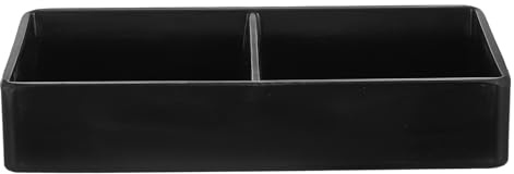 IMIKEYA Scatola organizer per tè e caffè 2 scomparti porta bustine di tè e pacchetti di zucchero materiale PVC nero per casa ufficio e caffè stoccaggio compatto e
