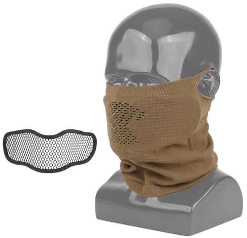 Airsoft Mesh Mask Balaclava with Removable Steel Wire Guard, Half Face Breathable Shield for Paintball Cycling Outdoor