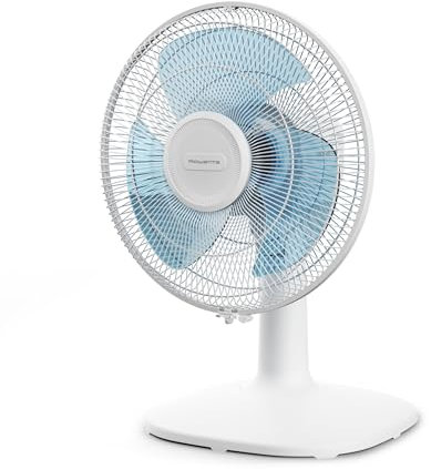 Rowenta Essential+ Ventilador de Mesa Silencioso - Oscilación Automática, 3 Velocidades, Flujo de Aire 34 m³/min, Nivel Sonoro 40 dB, Bajo Consumo, 30 cm, Compacto, Blanco (Reacondicionado)