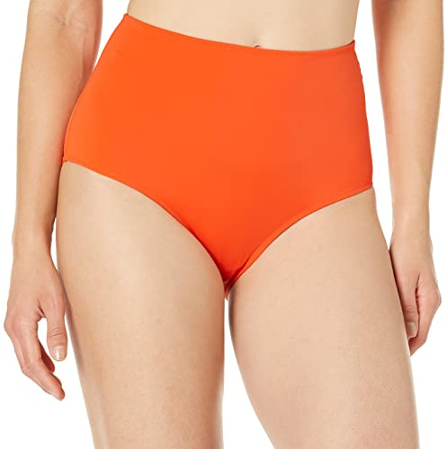 Amazon Essentials Parte inferior de natación de cintura alta (disponible en tallas grandes) Mujer, Naranja, XL Grande