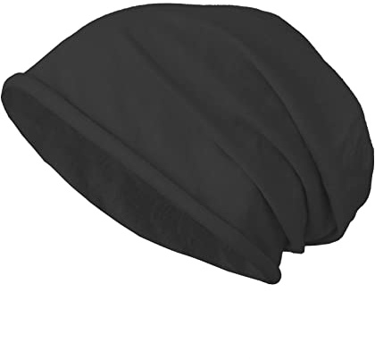 JOPHY & CO. 1213 Gorra 100% Algodón Elástica y Larga Unisex para Adultos, Hombres, Mujeres y Niños, Gorro Ligero Estilo Slouch, Negro, Talla única