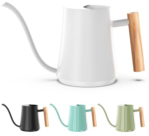 Grön måne vattenburk inomhusväxt vit 34 oz med lång pip mini vattenburk inomhus metall bevattning kanna för inomhus hus växt bonsai utomhus trädgård blommor modern dekorativ
