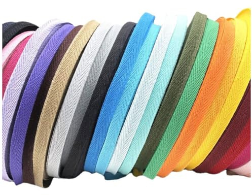 Wisafory 28 Yards - Nastro in Twill di Cotone, per lavori di cucito, artigianato (28 Colori), 1 cm