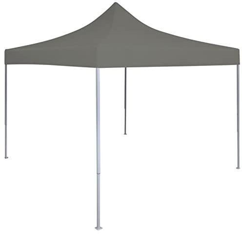 Vopese Tonnelle pliante Pop-Up gris anthracite 3 x 3 m, anti-UV et imperméable, pavillon de jardin pour camping, fêtes, extérieur