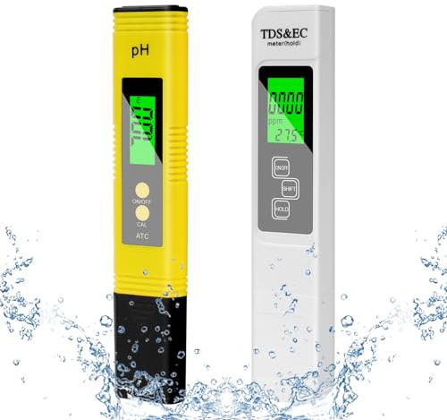 Flintronic Digital pH and TDS Meter Combo, 0.01pH High Accuracy pH Tester, +/- 2% Reading Accuracy PH/TDS/EC/Temp 4 in 1 Water Testers, pH Meters for Household Drinking Water, Pool, Hydroponics