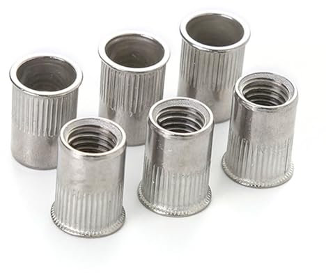 Runxingfu Métrique Acier Inoxydable 304 Ecrou à Rivet Tête Plate Insert Fileté Ecrou à Collerette Demi-hex Tête Fraisée Écrou Moleté M3 M4 M5 M6 M8 M10 M12