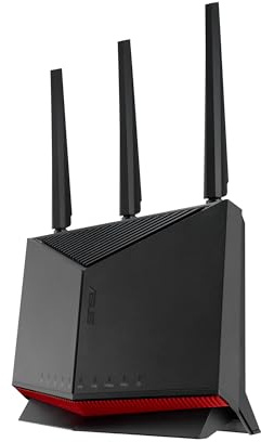 ASUS RT-BE86U BE6800 Dual-Band WiFi 7 Router, Supports 4096-QAM, MLO, AI WAN Detection, AiMesh, Subscription-Free Network Security, and Comprehensive VPN Features, Guest Network Pro, Gaming
