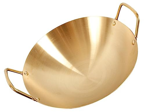 Ciieeo Pentola Doppia in Acciaio Inossidabile Dorato Senza Divisorio Resistente e Facile Da Pulire Per Hot Pot e Cucina Multiuso in Famiglia e Ristoranti